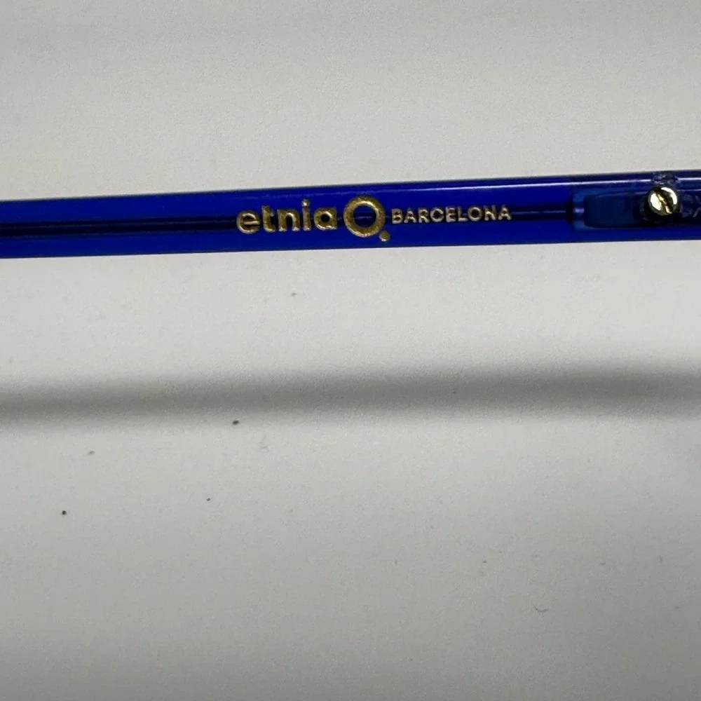 Etnia Barcelona Veracruz 22 BLCO Blue Orange Cat Eye Eyeglasses Frames 53-15-140